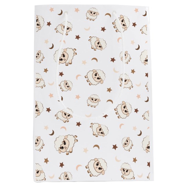 Sacola Para Presentes Média Padrão Pastel Sheep (Frente)