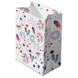 Sacola Para Presentes Média Padrão Patriótico Adorável do Dia 4 de Julho