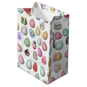 Sacola Para Presentes Média Padrão Personalizado de Ovos de Páscoa de Pastel
