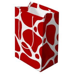 Sacola Para Presentes Média Padrão Red & White Giraffe