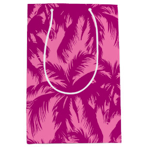 Sacola Para Presentes Média Padrão rosa brilhante Palm