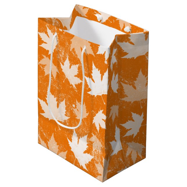 Sacola Para Presentes Média Padrão Rustic Autumn Fall Deixa (Frente inclinada)