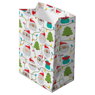Sacola Para Presentes Média Padrão Santa Clauses