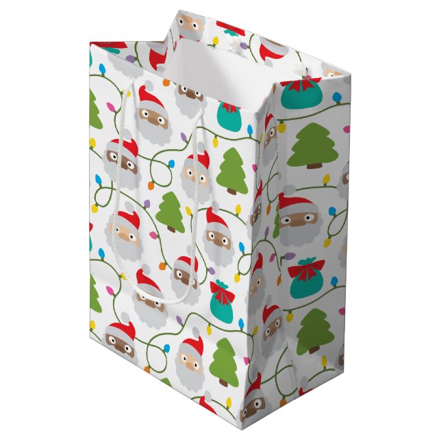 Sacola Para Presentes Média Padrão Santa Clauses (Frente inclinada)