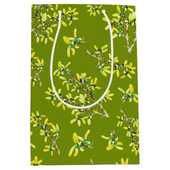 Sacola Para Presentes Média Padrão verde Blackthorn (Frente)