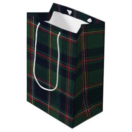 Sacola Para Presentes Média Padrão Xadrez Clássico Azul Escuro Vermelho Verde