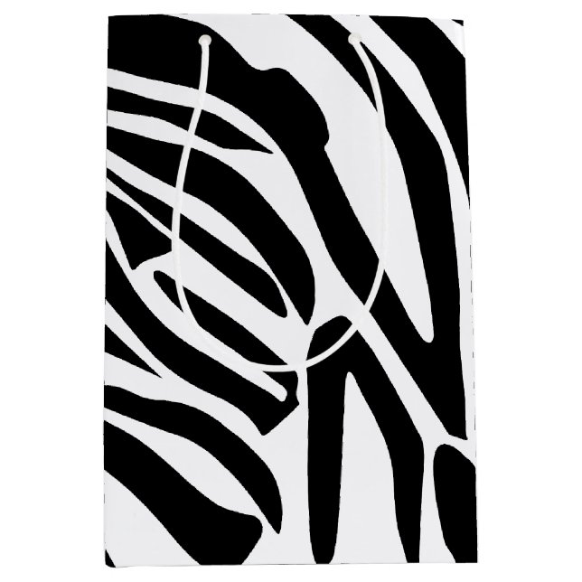 Sacola Para Presentes Média Padrão zebra (Frente)
