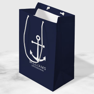Sacola Para Presentes Média Padrinhos de casamento Personalizados de Âncora A