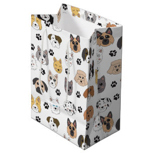 Sacola Para Presentes Média Padrões Coloridos De Cães Engraçados E Cães Cachor