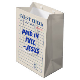 Sacola Para Presentes Média 'Pago por Inteiro. - Jesus' Recibo de Restaurante 