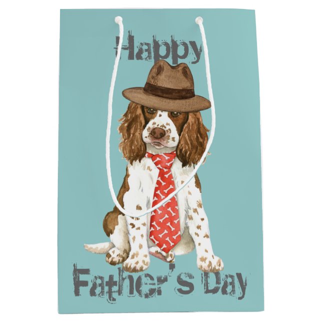 Sacola Para Presentes Média Pai do Spaniel de Springer inglês (Frente)