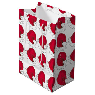 Sacola Para Presentes Média Pai Natal Pai Natal Chapéu Vermelho