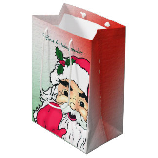 Sacola Para Presentes Média Pai Natal Personalizável