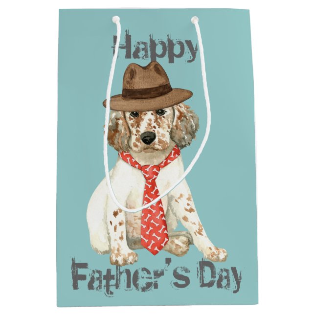 Sacola Para Presentes Média Pai Setter Inglês (Frente)