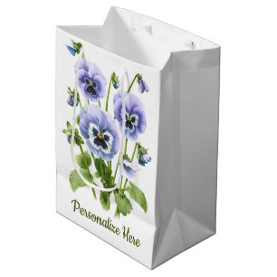 Sacola Para Presentes Média Painéis Roxos Personalizados