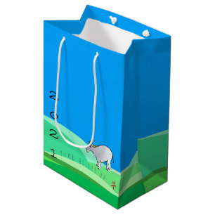 Sacola Para Presentes Média Paisagem de Cartoon Ox Chinês Novo Ano Zodiac MGB
