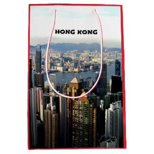 Sacola Para Presentes Média Paisagem de Hong Kong