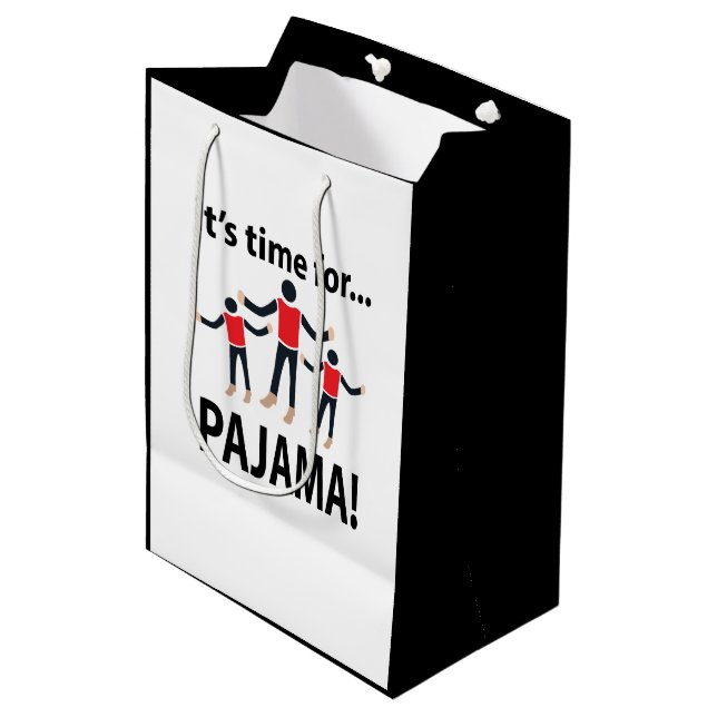 Sacola Para Presentes Média Pajama, é hora de Pajama (Frente inclinada)