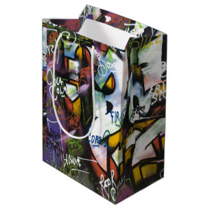 Sacola Para Presentes Média Palavras coloridas dos grafites