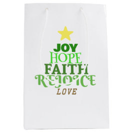Sacola Para Presentes Média Palavras de Natal Árvore de Natal