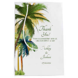 Sacola Para Presentes Média Palm Tree Beach Weding Medium Gift Bag