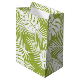Sacola Para Presentes Média Palma Verde Deixa Padrão Florestal Tropical