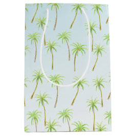 Sacola Para Presentes Média Palmeiras Tropicais Cores de Água