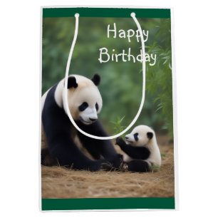 Sacola Para Presentes Média Panda Mama e Baby Gift Bag
