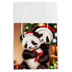 Sacola Para Presentes Média Panda Natal