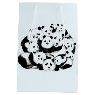 Sacola Para Presentes Média Pandas - Pandemia - Grandes Abraços - Coleção d