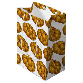 Sacola Para Presentes Média Pão de Brioche Trançado da Padaria Judaica Hanukka