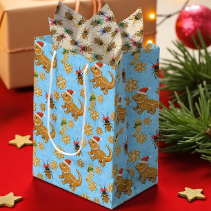 Sacola Para Presentes Média Pão de Gengibre Bravo Dragão Natal