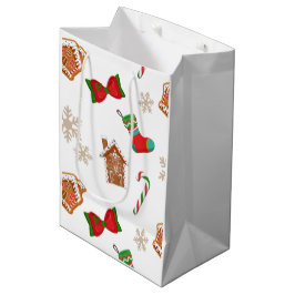Sacola Para Presentes Média Pão de gengibre de Natal