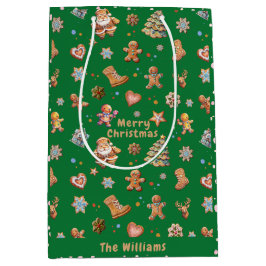 Sacola Para Presentes Média Pão de Natal - Diversão Verde