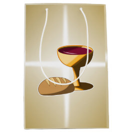 Sacola Para Presentes Média Pão e Vinho A última comuna de Páscoa de jantar