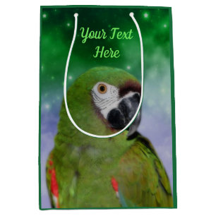 Sacola Para Presentes Média Papagaio Grave Verde Personalizado