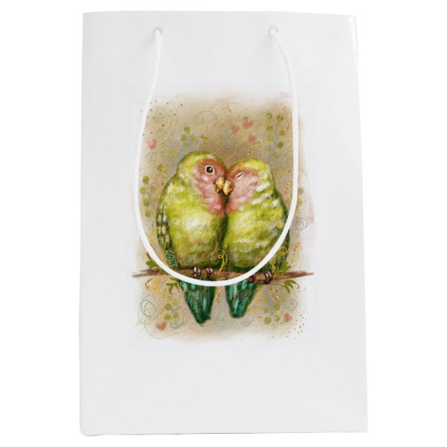 Sacola Para Presentes Média Papagaios bonitos. 21 (Frente)