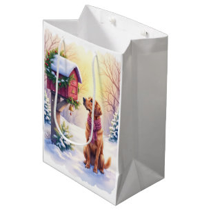Sacola Para Presentes Média Papai Noel Caixa de Correio Country Bloodhound Aqu