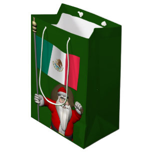 Sacola Para Presentes Média Papai Noel Com Alferes Do México