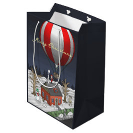 Sacola Para Presentes Média Papai Noel entrega presentes de Natal