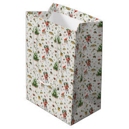 Sacola Para Presentes Média Papai Noel Feliz Natal Vintage