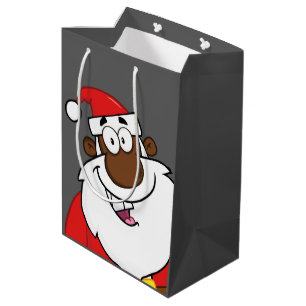 Sacola Para Presentes Média Papai noel preto com rena