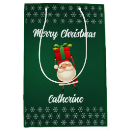 Sacola Para Presentes Média Papai Noel Sazonal Moderno Feliz Natal