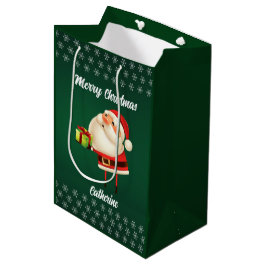 Sacola Para Presentes Média Papai Noel Sazonal Moderno Feliz Natal