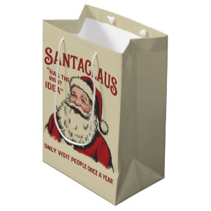 Sacola Para Presentes Média Papai Noel Tem A Ideia Certa Piada De Natal 