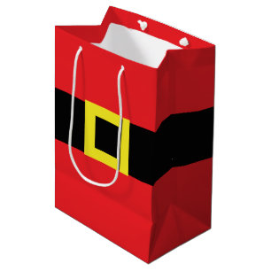 Sacola Para Presentes Média Papais noeis Belt Belt Belly Red Black Yellow Cute