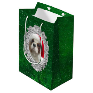 Sacola Para Presentes Média Papais noeis Blenheim Cavalier Spaniel Gift Bag 