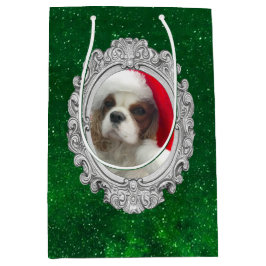 Sacola Para Presentes Média Papais noeis Blenheim Cavalier Spaniel Gift Bag 