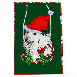 Sacola Para Presentes Média Papais noeis bonitos Poodle Natal