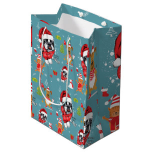 Sacola Para Presentes Média Papais noeis de Natal Franceses
